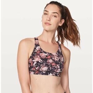 Lululemon Energy Bra Nulux Peony Multi Floral Size 10 Strappy EUC